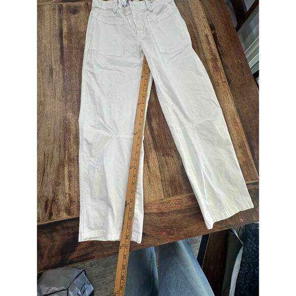 Sandance Women's White Cotton Blended Straight Leg Pants Size 6 - Picture 5 of 6